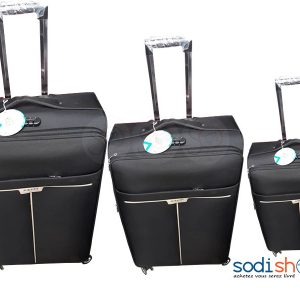 Ensemble de 3 Valises à Roulette Couleur Noire BG0053