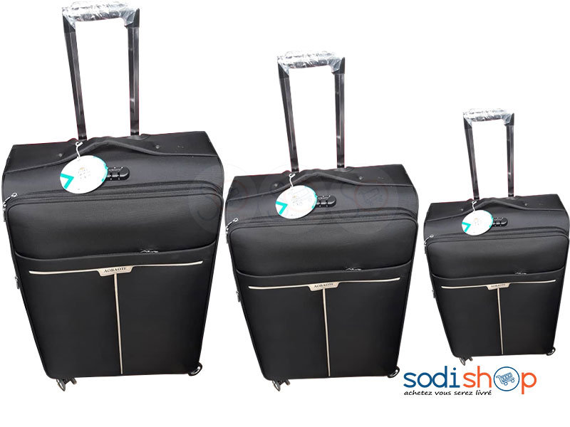 Ensemble de 3 Valises à Roulette Couleur Noire BG0053