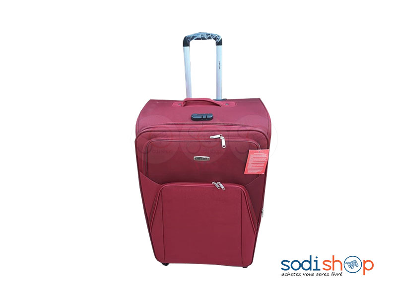 Valise à Roulette Double Trolley Couleur Rouge Moyen BG0053