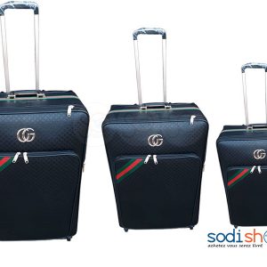 kit 3 Valises à Roulette Double Trolley Design GUCCI Noir BG0053