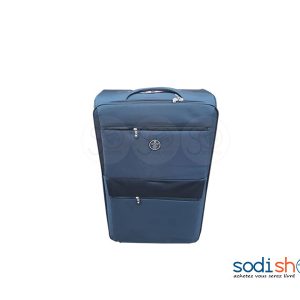 Valise Cabine avec Roulettes et Poignée de Traction - Couleur Bleu Foncé, Modèle Moyen 2 BG0053