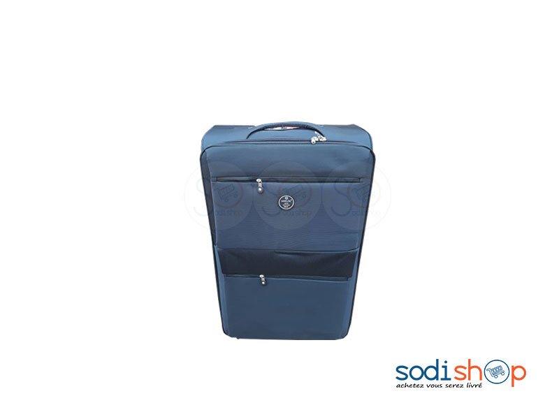Valise Cabine avec Roulettes et Poignée de Traction - Couleur Bleu Foncé, Modèle Moyen 2 BG0053