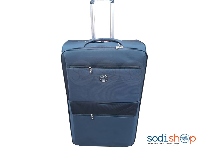 Valise Cabine avec Roulettes et Poignée de Traction - Couleur Bleu Foncé, Grand Modèle BG0053