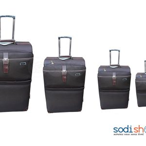 Ensemble 4 Valises Cabines avec Roulettes et Poignée de Traction - Couleur Marron BG0053