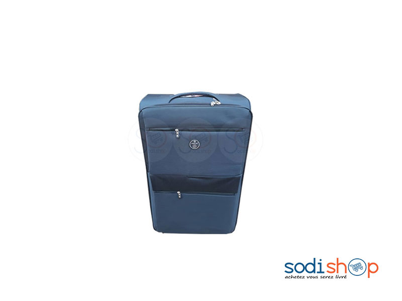 Valise Cabine avec Roulettes et Poignée de Traction - Couleur Bleu Foncé, Modèle Moyen 1 BG0053
