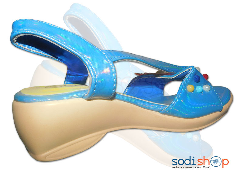 Sandale à Talon Pour Petite Fille Couleur Bleue BT0073