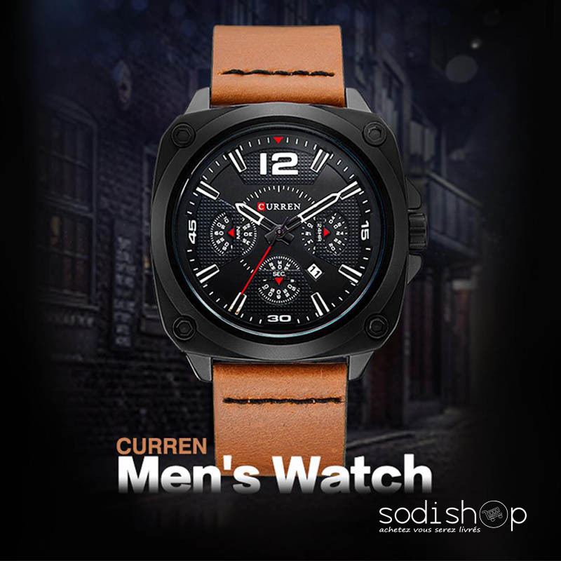 Montre à Quartz Curren 8260 Style Classique Pour Homme d’Affaires, Haute Qualité en Cuir DIA00169 – Image 6