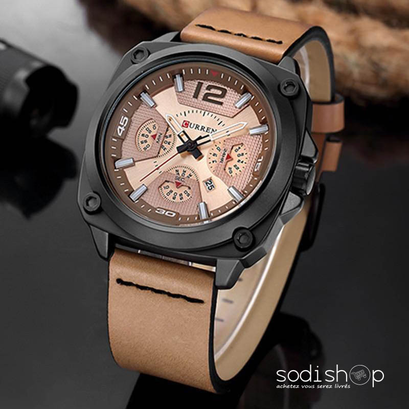 Montre à Quartz Curren 8260 Style Classique Pour Homme d’Affaires, Haute Qualité en Cuir DIA00169 – Image 5