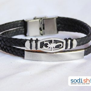 Bracelet Tressé, Logo Scorpion, Unisexe Pour Homme et Femme - Taille Ajustable, Couleur Noir SODI00