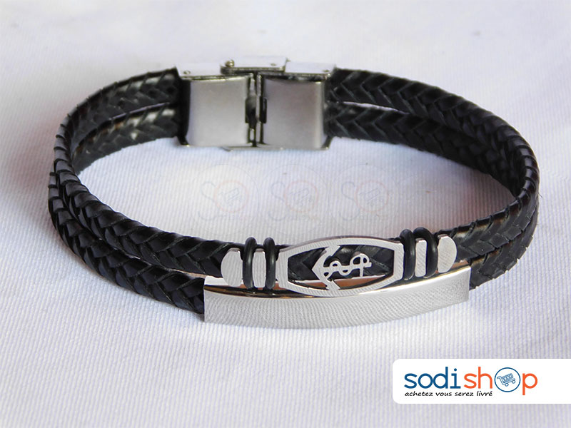 Bracelet Tressé, Haute Qualité, Très Class Pour Homme et Femme - Taille Ajustable, Couleur Noir SODI00