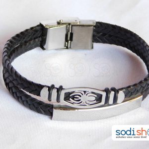 Bracelet Tressé, Logo Araignée, Unisexe Pour Homme et Femme - Taille Ajustable, Couleur Noir SODI00