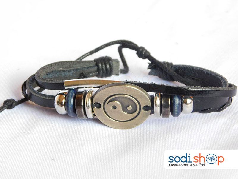 Bracelet Homme-Femme en Cuir Couleur Bleue SODI00