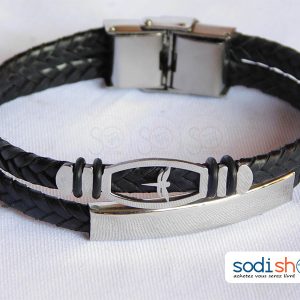 Bracelet Spécial à Logo Papillon, Double Tresse, Pour Homme et Femme - Taille Ajustable, Couleur Noir SODI00