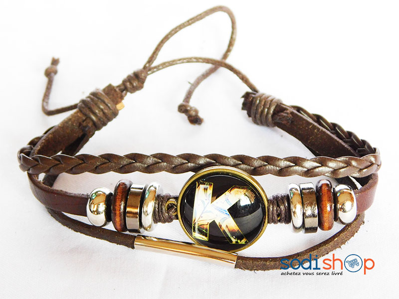 Bracelet Style Personnalisé K Unisexe Couleur Marron SODI00