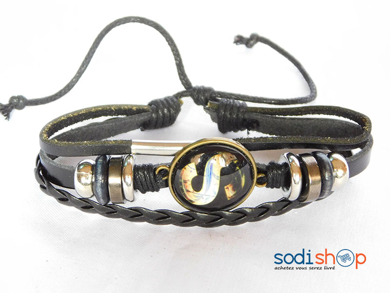 Bracelet Style Personnalisé S Unisexe Couleur Noire SODI00