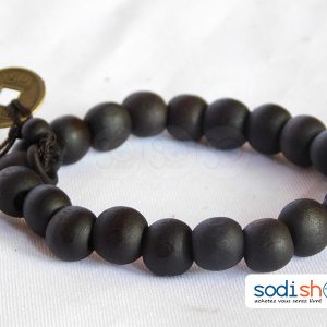 Bracelet en Perle de Bois Couleur Noire Pour Homme et Femme SODI00