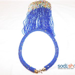 Accessoire Pour Femme, Collier Éclatant en Perle, Couleur Bleu - Style Africain MT0077