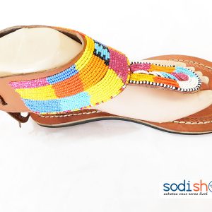 Chaussure Montante en Perles, Sublime Design, Couleur Marron - Pour Femme MT0077