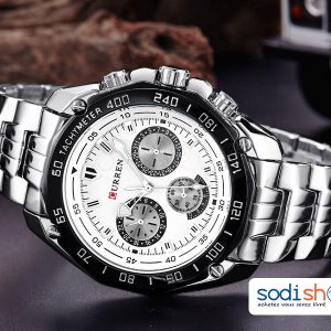 Montre en Acier Inoxydable Curren 8077, Pour Homme D’Affaires, Haute Qualité, Résiste à L'Eau SODI00