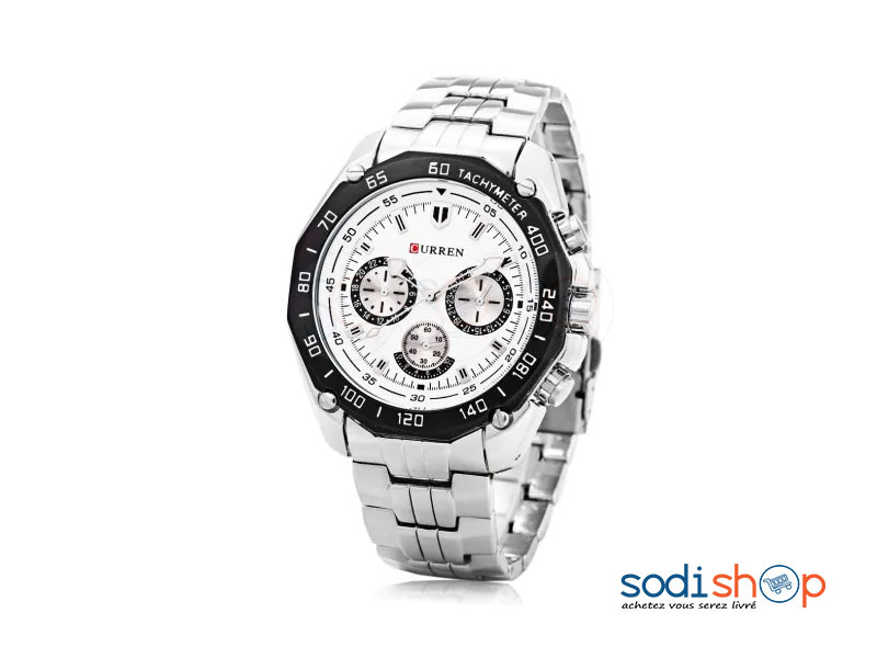 Montre en Acier Inoxydable Curren 8077, Pour Homme D’Affaires, Haute Qualité, Résiste à L'Eau SODI00 – Image 2