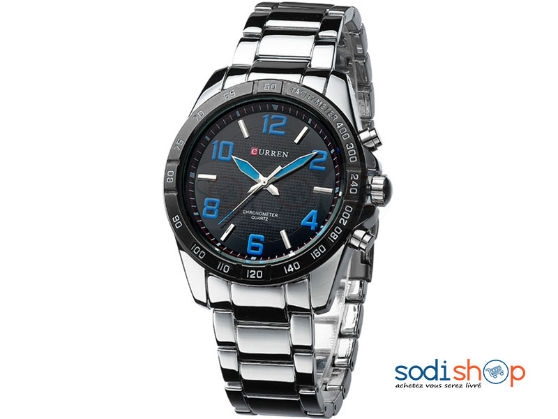 Montre Curren 8107, Résiste à l’Eau, Conception Luxueuse, Cadran Analogique, Bracelet en Maillon - Pour Homme SODI00