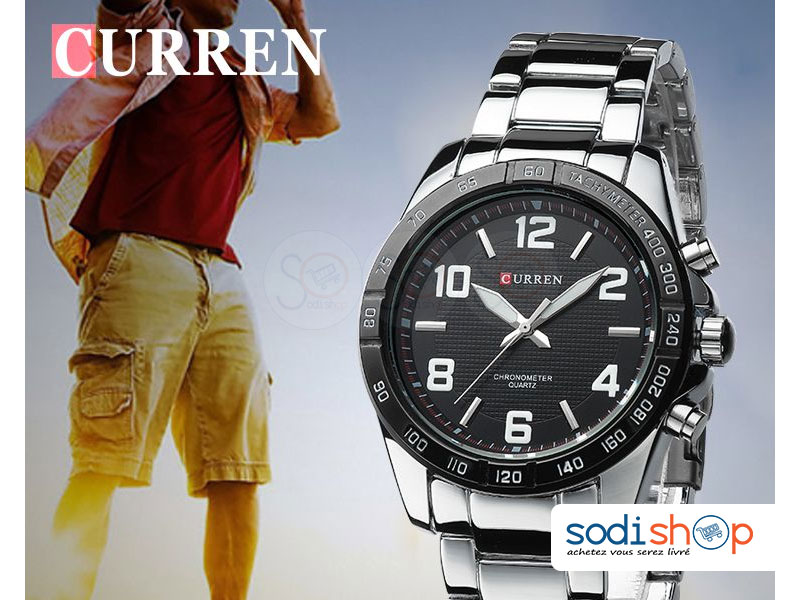 Montre Curren 8107, Résiste à l’Eau, Conception Luxueuse, Cadran Analogique, Bracelet en Maillon - Pour Homme SODI00 – Image 3
