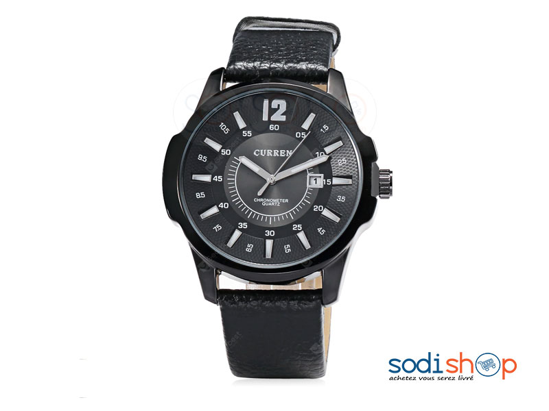 Curren 8123, Montre Classique Décontractée avec Date + Bracelet en Cuir - Pour Homme SODI00 – Image 2