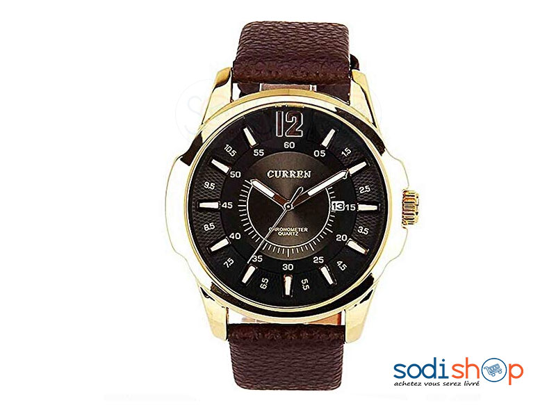 Curren 8123, Montre Classique Décontractée avec Date + Bracelet en Cuir - Pour Homme SODI00