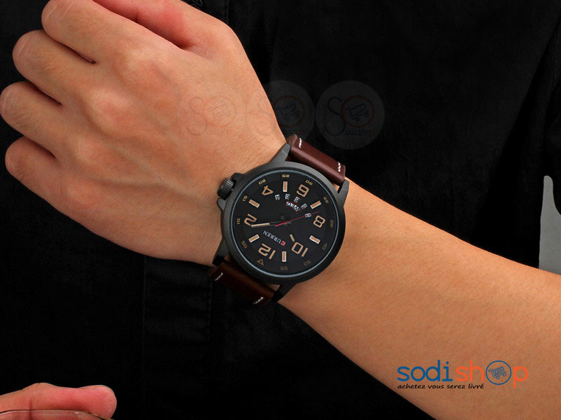 Curren 8240, Montre de Luxe avec Date + Bracelet en Cuir - Pour Homme SODI00 – Image 3