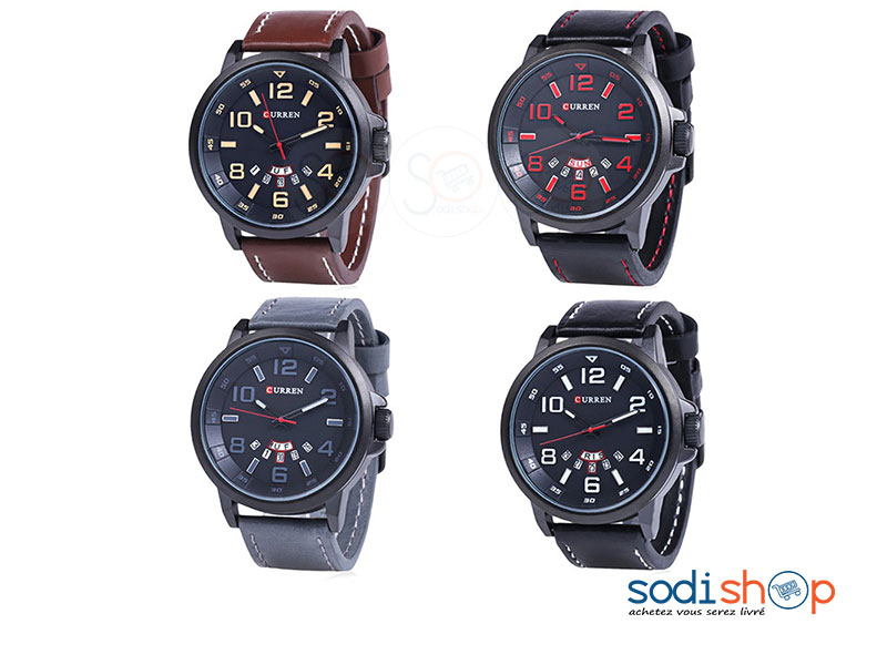 Curren 8240, Montre de Luxe avec Date + Bracelet en Cuir - Pour Homme SODI00 – Image 4
