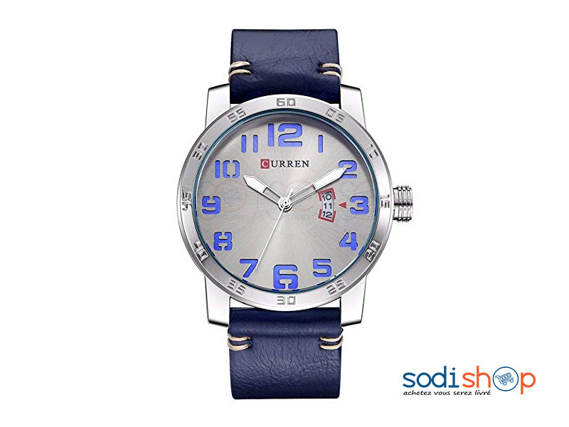 Curren 8254, Montre en Cuir à quartz étanche, haute qualité, Style Classique avec Date, Pour Homme SODI00 – Image 3