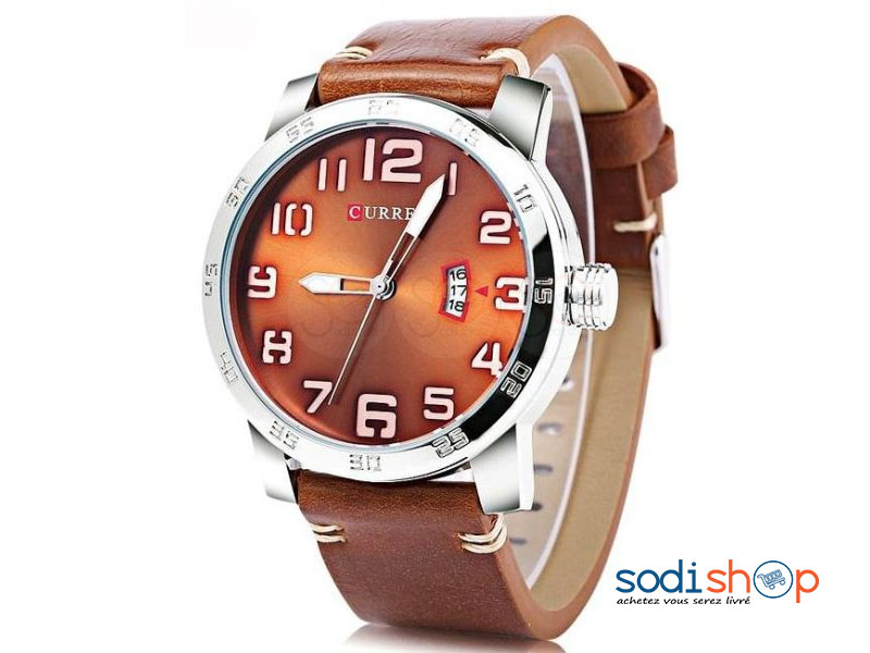 Curren 8254, Montre en Cuir à quartz étanche, haute qualité, Style Classique avec Date, Pour Homme SODI00 – Image 4