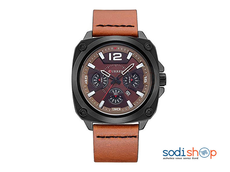 Montre à Quartz Curren 8260 Style Classique Pour Homme d’Affaires, Haute Qualité en Cuir DIA00169 – Image 4