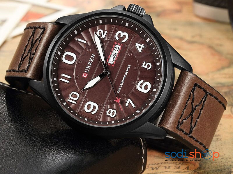 Montre à Quartz Curren M-8269 Pour Hommes d’Affaires, Haute Qualité en Cuir, avec Date SODI00