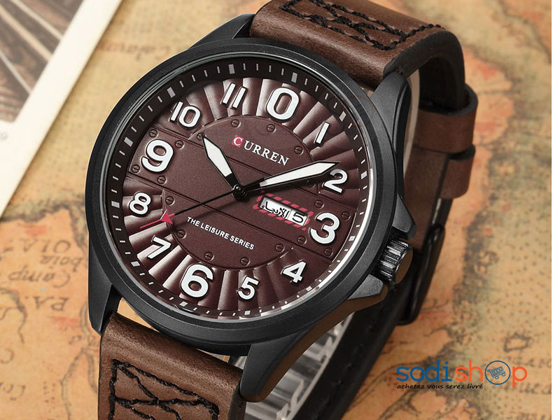 Montre à Quartz Curren M-8269 Pour Hommes d’Affaires, Haute Qualité en Cuir, avec Date SODI00 – Image 5
