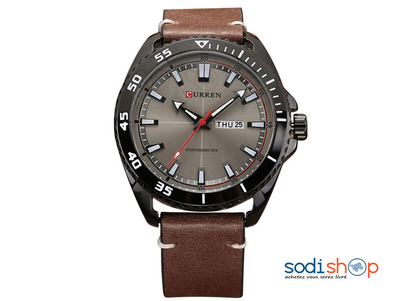 Curren M-8272, Montre Pour Homme d’Affaires, Haute Qualité en Cuir avec Date SODI00 – Image 4