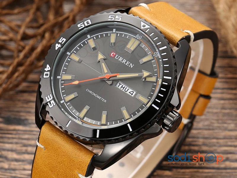 Curren M-8272, Montre Pour Homme d’Affaires, Haute Qualité en Cuir avec Date SODI00 – Image 3