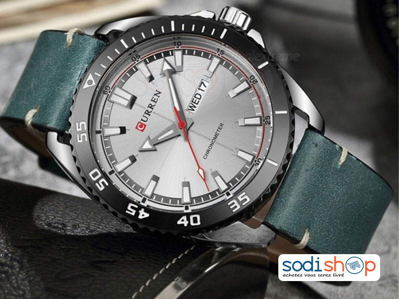 Curren M-8272, Montre Pour Homme d’Affaires, Haute Qualité en Cuir avec Date SODI00 – Image 2