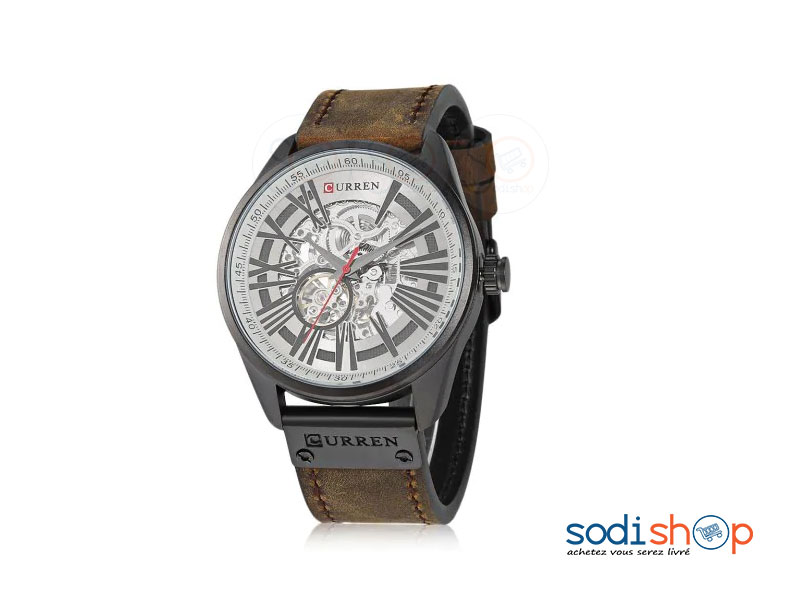 Curren 8299, Montre Homme classique à quartz étanche, au style luxueux, avec bracelet en cuir de haute qualité SODI00 – Image 5