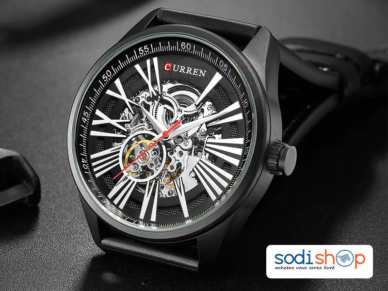 Curren 8299, Montre Homme classique à quartz étanche, au style luxueux, avec bracelet en cuir de haute qualité SODI00 – Image 2