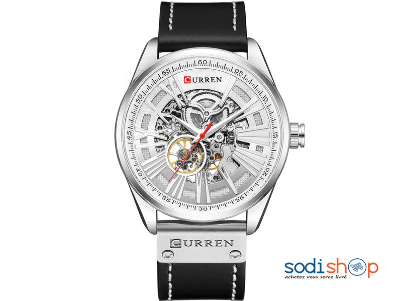 Curren 8299, Montre Homme classique à quartz étanche, au style luxueux, avec bracelet en cuir de haute qualité SODI00