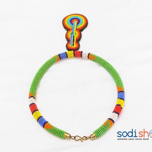 Ensemble Collier + Boucle d'Oreille Artisanal Couleur Verte MT0077