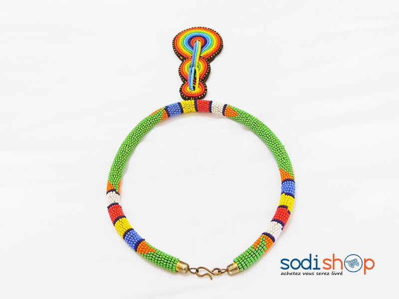 Ensemble Collier + Boucle d'Oreille Artisanal Couleur Verte MT0077