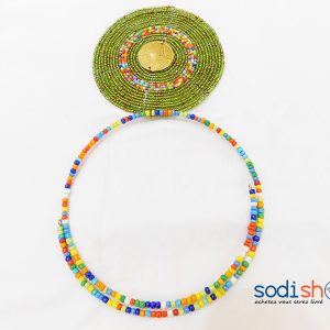 Collier Perlé Africain Couleur Verte MT0077