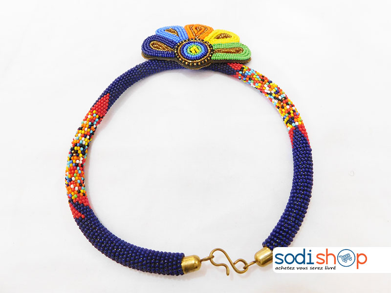 Collier en Perle Africaine Couleur Bleue MT0077