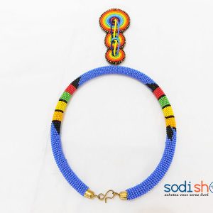 Collier en Perle Tour de Cou Couleur Bleue MT0077