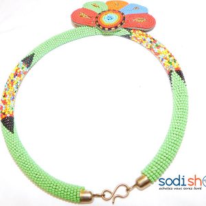 Collier et Boucle D’Oreille en Perle Couleur Verte MT0077