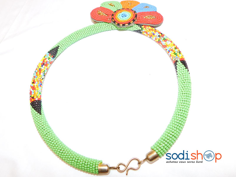 Collier et Boucle D’Oreille en Perle Couleur Verte MT0077