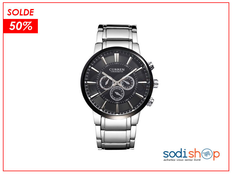 Curren 8001 , Montre de Luxe en Acier Inoxydable Pour Homme SODI00