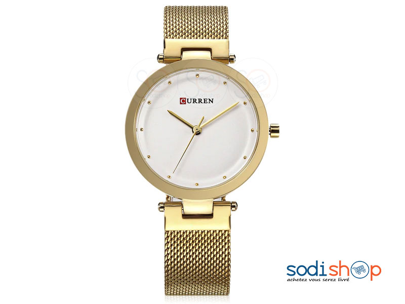 Curren Montre De Luxe C9005 Pour Femme en Acier Inoxydable, Couleur Dorée SODI00
